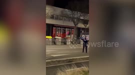 Loud explosion jolts residents as fire rips through motorcycle shop in Spain