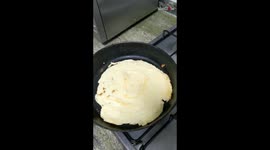 Man celebrates Shrove Tuesday by making pancakes for family... BUTT there's a twist!