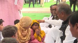 Rajasthan CM Ashok Gehlot meets victim family at Ghatmeeka village in Bharatpur