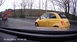 Close Call: Car Avoids Very Close Traffic Accident in Compstall