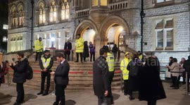 Drivers honk in support against the ULEZ while Sadiq Khan is in Ealing Town Hall