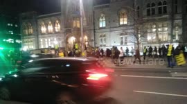 Anti-ULEZ protesters surround Ealing Town Hall, London, as Sadiq Khan holds event