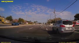 Close Call: Driver Cuts Off Oncoming Car Then Proceeds to Violate The Speed Limit
