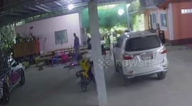 Roasted pig explodes during family barbecue party in Thailand