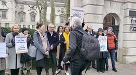 Speaker Tim Crosland is a Lawyer, Director of the charity Plan B.Earth stage protest as climate activists face contempt of court, London, UK