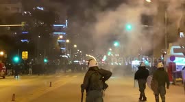 Clashes with tear gas and firebombs erupt in Thessaloniki, Greece after fatal train crash