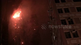 Massive fire erupts at Hong Kong office building