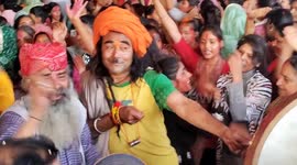 India: Holi Fagg Festival in Govind Dev Ji Temple at Jaipur, Rajasthan.