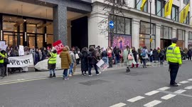 Hundreds gather in central London to take part in One Million Women March against domestic violence