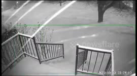 Security Camera Captures Thundersnow