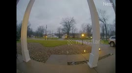 Tree Falls on House with loud bang causing roof damage. You can hear and see it fall!