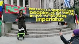 Protestor demand Imperialist thieves to Return Venezuela's Gold, London, UK