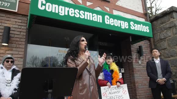 Drag Queen Protest at George Santos Office in NYC