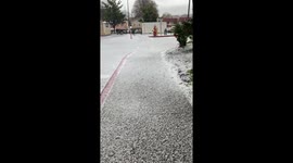 Weather hazard, hail, in San Jose, California 3-5-23