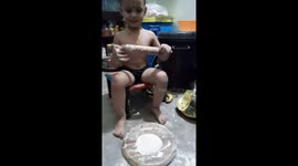 Village Kids make Soft roti   In Indian  cookery, a roti is a type of unleavened bread.