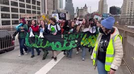 Activists march for Fridays For Future in New York, USA