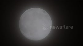 Almost full Worm Moon seen above Kent, UK