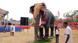 Indian temple gifted with robot elephant after pledging not to use live animals