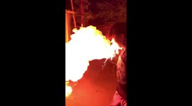 Fire trick gone wrong: Man's mouth catches fire