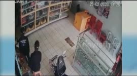 Pretending to ask for donations, two men in Bandar Lampung, Lampung, Indonesia stole the cell phone of a motorcycle accessories store owner