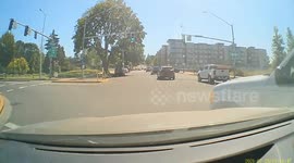 Reckless Driving: Bad Driver Collides Into a Car Trying to Turn Left at a Crossing