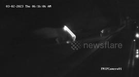 Shocking footage shows moment two children were just inches away from being hit by speeding vehicle