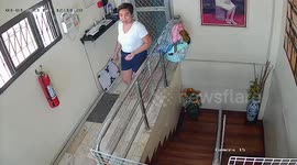 Hero mum saves two-year-old from climbing over stair rail