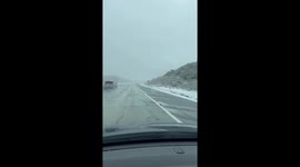 Snow on Freeway in San Diego California