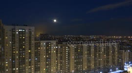 March's worm moon appeared above St Petersburg, Russia