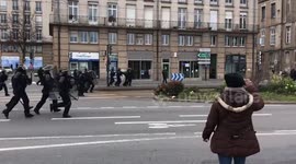 Police clash with protesters in Nantes, France