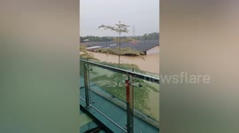 Heavy flooding hits neighbourhood amid record rainfall in Johor, Malaysia