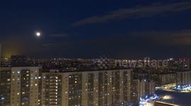 Bright Worm Moon appears above St Petersburg, Russia