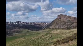 Slow motion hailstorm over Edinburgh. The cold air hits the warmer air from down south
