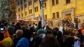 Georgia: Riot Police Use Water Cannons, Tear Gas On Protesters Outside Parliament In Tbilisi 3