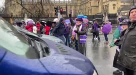 Protesters cause chaos outside Parliament over pension inequality