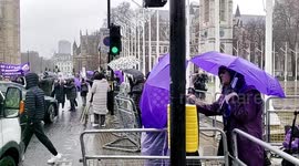 WASPI protest in Parliament Square, London, UK