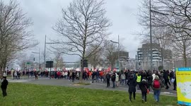 Protest against pension reform in Caen, France