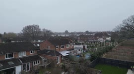 Drone footage captures dour scene as snow falls over North Yorkshire