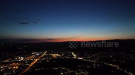Planets Venus & Jupiter Conjunction In Twilight Sky By Drone