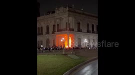 State building set fire during International Women's Day protest in Mexico