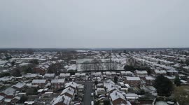 Drone footage captures dour scene as a full day of snowfall is due over North Yorkshire