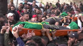 Mourners carry bodies of Palestinians shot dead by Israeli forces in latest Jenin raid