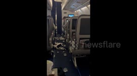 RAW: The terrifying extreme turbulence from Austin to Frankfurt leaves passengers calling loved ones for the last time
