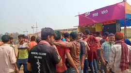 People are enjoying Holi fastival bashanto utsav welcoming the spring