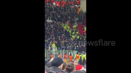 Unsavoury scenes as Real Betis fans clash with police during Manchester United defeat