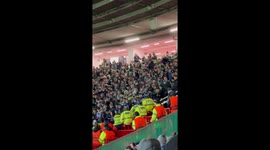 Real Betis fans clash with police during Manchester United's Europa League