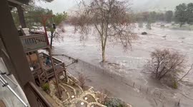Atmospheric storm causes swelling rivers and flooding in California, US