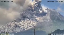 CCTV shows explosive eruption of Mount Merapi in Indonesia