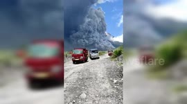 Enormous clouds form after eruption of Mount Merapi, Indonesia