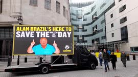 TalkSport troll BBC with Alan Brazil billboard outside their London HQ as Gary Lineker asked to step away from Match of the Day